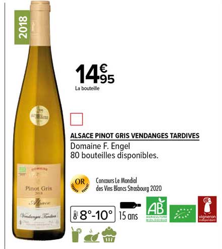 alsace pinot gris vendanges tardives domaine f. engel