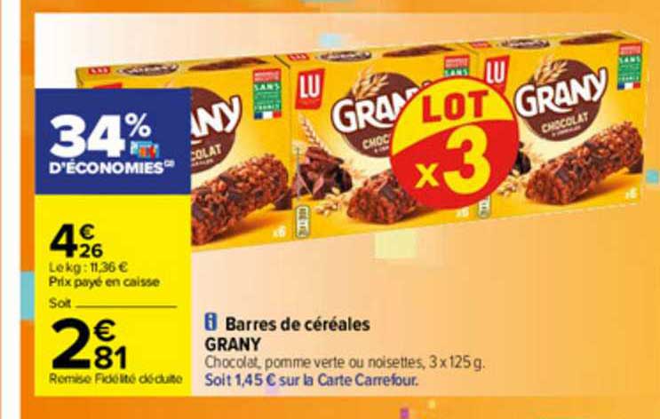 barres de céréales grany