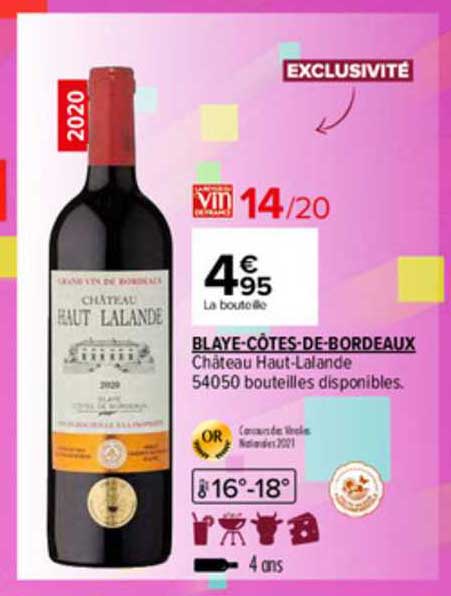 blaye-côtes-de-bordeaux château haut-lalande 2020
