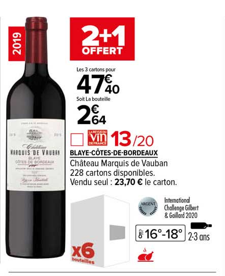 blaye-côtes-de-bordeaux château marquis de vauban 2019