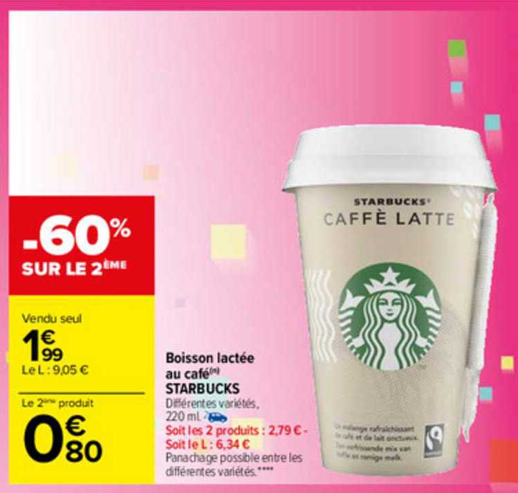 boisson lactée au café starbucks