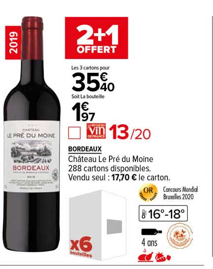 bordeaux château le pré du moine 2019