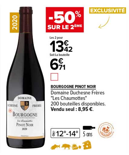 bourgogne pinot noir domaine duchesne frères "les chaumettes" 2020