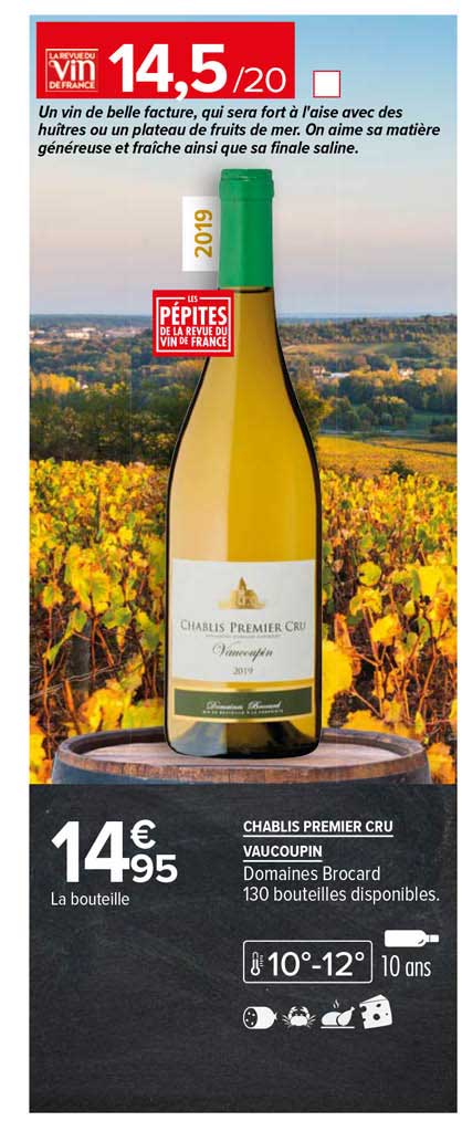 chablis premier cru vaucoupin domaines brocard 2019