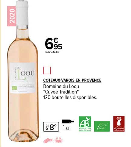 coteaux-varois-en-provence domaine du loou "cuvée tradition" 2020