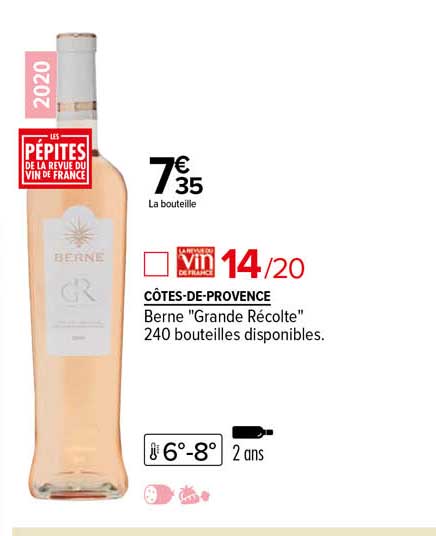 côtes-de-provence berne "grande récolte" 2020