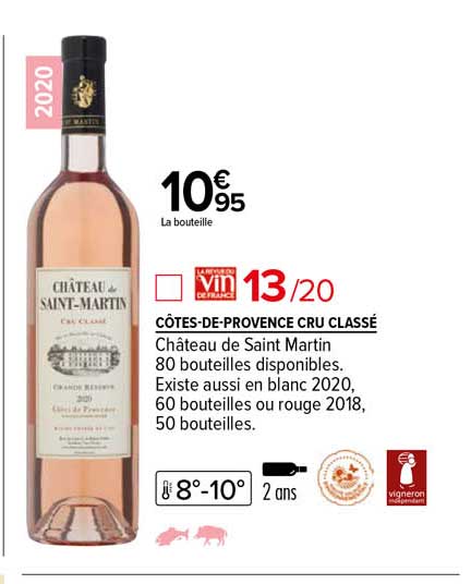 côtes-de-provence cru classé château de saint martin 2020