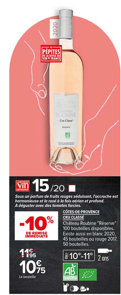 côtes-de-provence cru classé château roubine "réserve" 2020