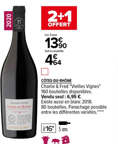 côtes-du-rhône charlie & fred "vieilles vignes" 2020