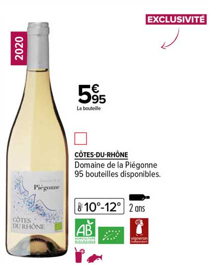 côtes-du-rhône domaine de la piégonne 2020