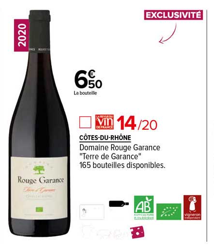 côtes-du-rhône domaine roue garance "terre de garance" 2020