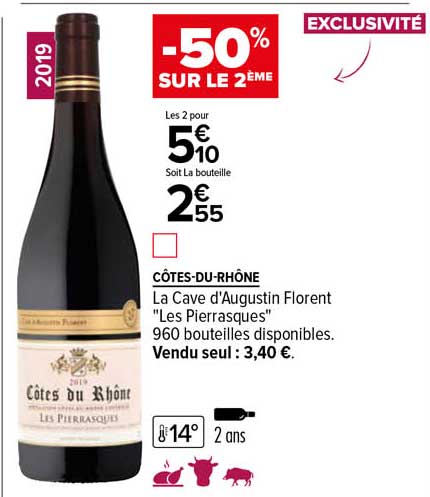 côtes-du-rhône la cave d'augustin florent "les pierrasques" 2019