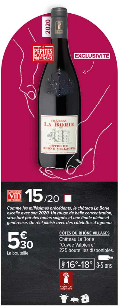 côtes-du-rhône-villages château la borie "cuvée valpierre" 2020