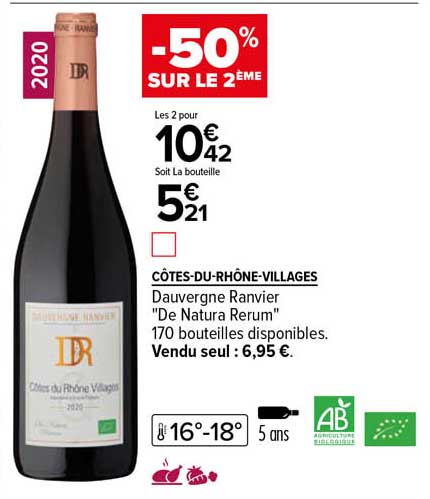 côtes-du-rhône-villages  dauvergne ranvier "de natura rerum" 2020