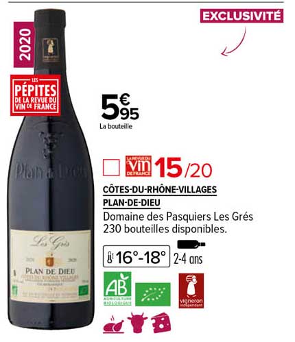 côtes-du-rhône-villages plan-de-dieu domaine des pasquiers les grés 2020