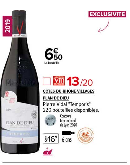 côtes-du-rhône-villages plan-de-dieu pierre vidal "temporis" 2019