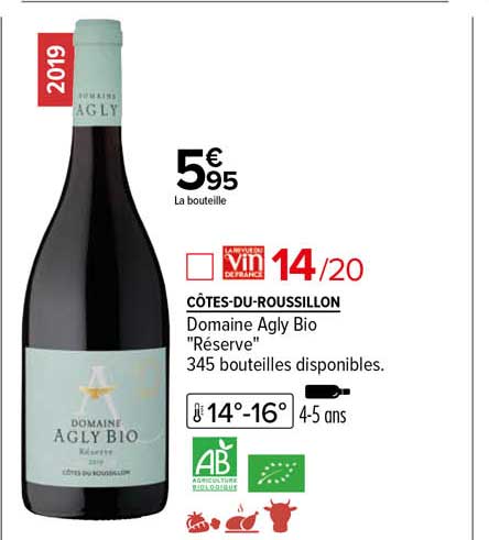 Côtes-du-roussillon Domaine Agly Bio "réserve"