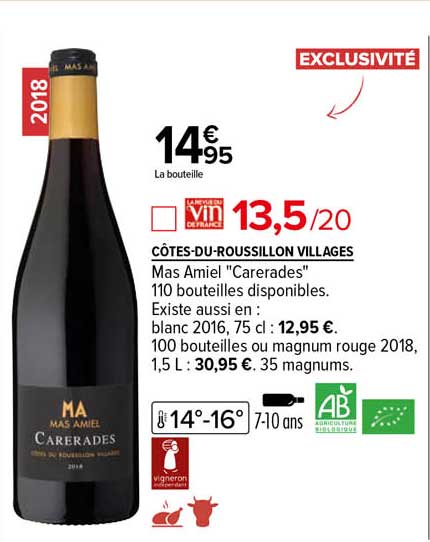 côtes-du-roussillon villages mas amiel "carerades" 2018