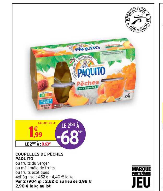 Coupelles De Pêches Paquito