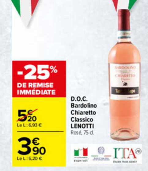 d.o.c. bardolino chiaretto classico lenotti