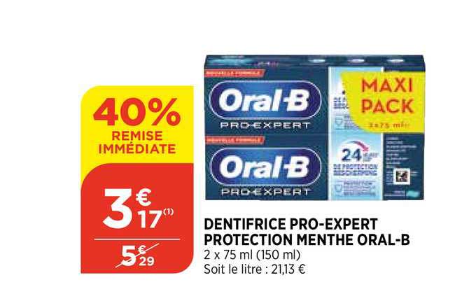 dentifrice pro-expert protection menthe oral-b
