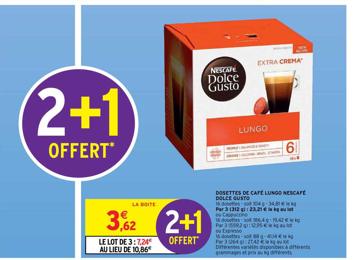 Dosettes De Café Lungo Nescafé Dolce Gusto
