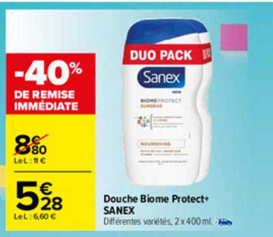 douche biome protect sanex