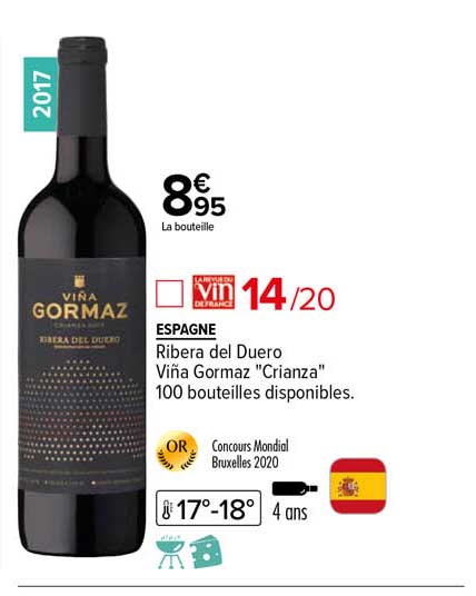 espagne ribera del duero viña gormaz "crianza"