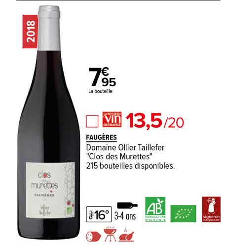 faugères domaine ollier taillefer "clos des murettes"