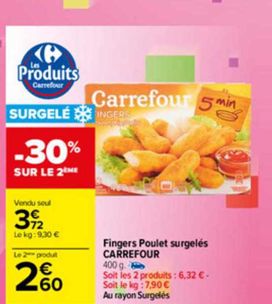 fingers poulet surgelés carrefour
