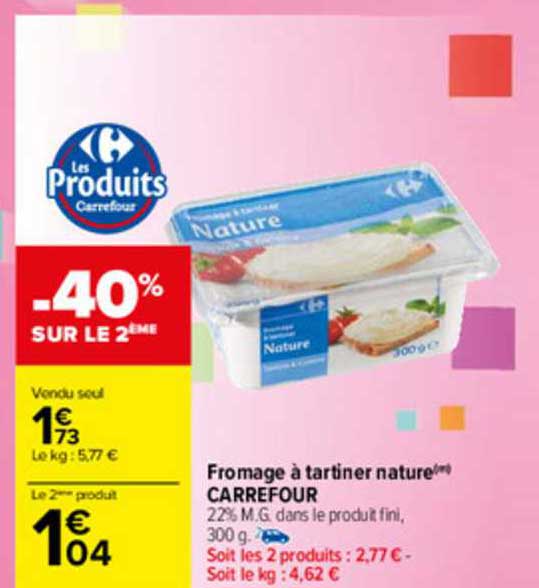 Fromage à Tartiner Nature Carrefour