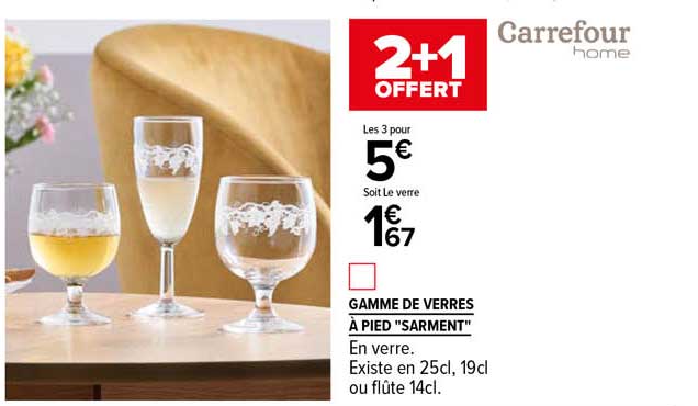 gamme de verres à pied "sarment"