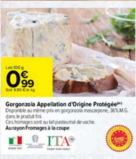 gorgonzola appellation d'origine protégée