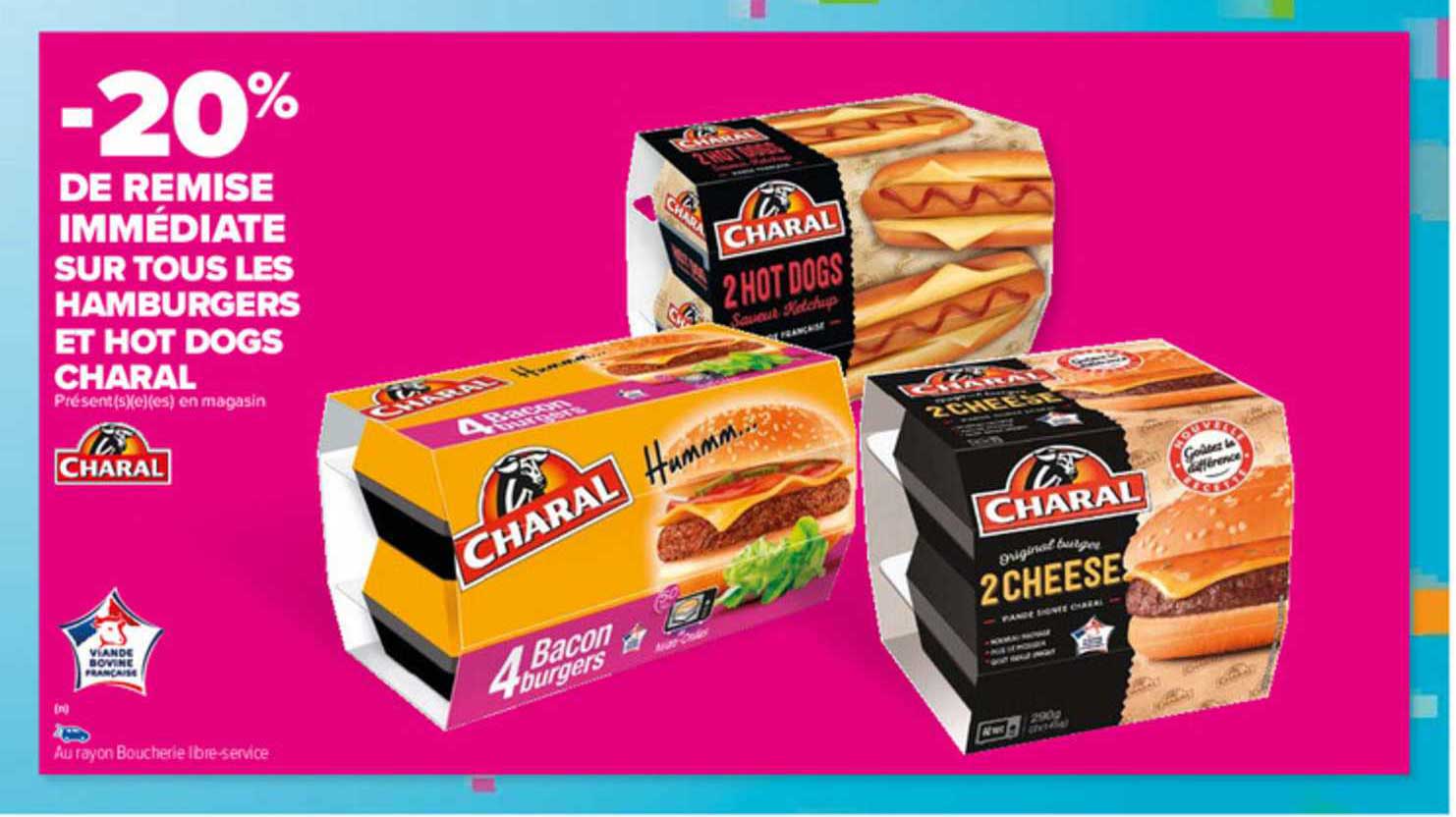 hamburgers et hot dogs charal