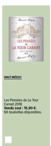 haut-médoc les pensées de la tour carnet 2018