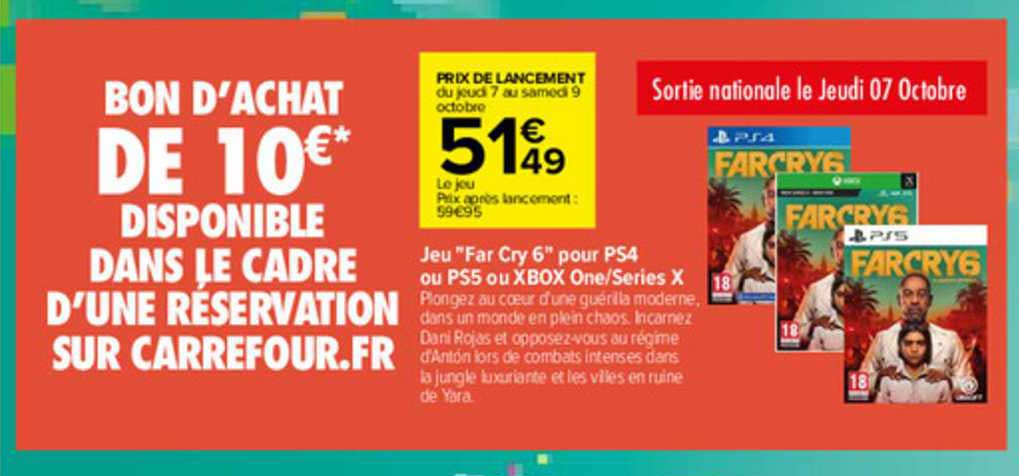 jeu "far cry 6" pour ps4 ou ps5 ou xbox one-series x