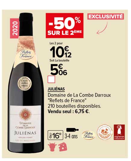 juliénas domaine de la combe darroux "reflets de france" 2020