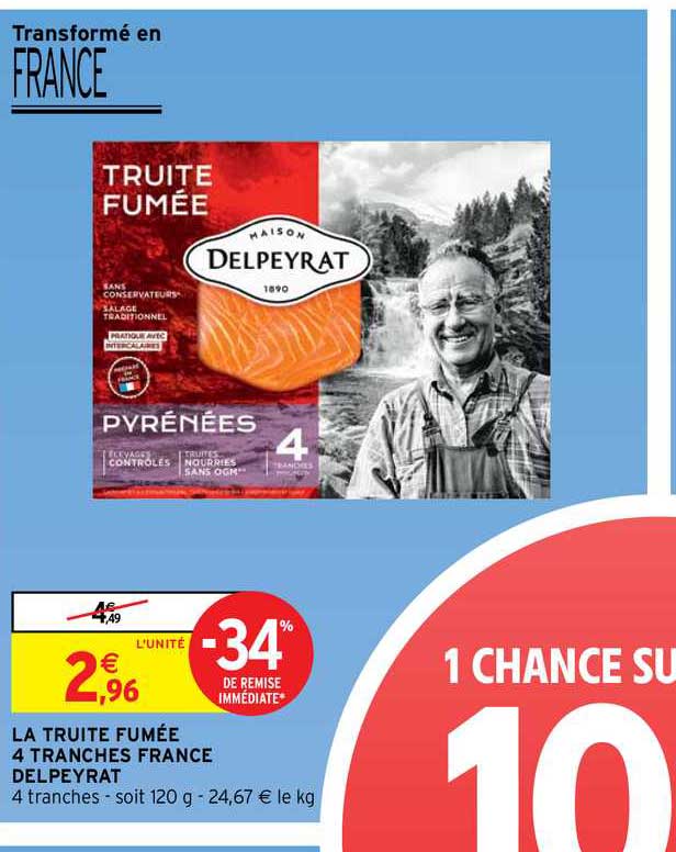 La Truite Fumée 4 Tranches France Delpeyrat