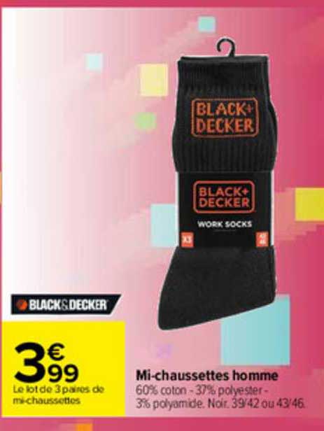 mi-chaussettes homme black & decker