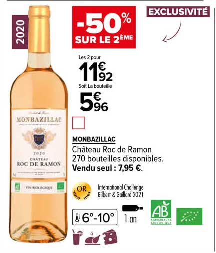 Monbazillac Château Roc De Ramon -50% Sur Le 2ème