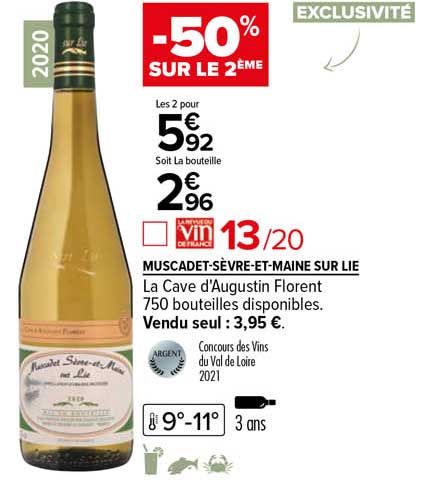 muscadet-sèvre-et-maine sur lie la cave d'augustin florent