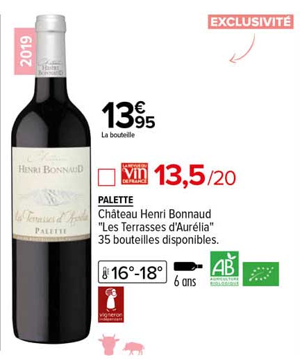 palette château henri bonnaud "les terrasses d'aurélia" 2019