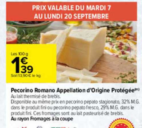 pecorino romano appellation d'origine protégée