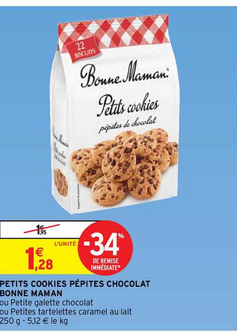 petits cookies pépites chocolat bonne maman