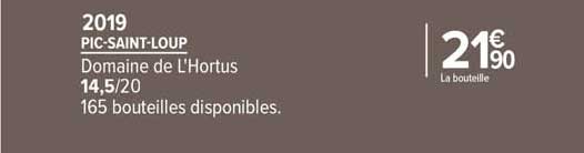 pic-saint-loup domaine de l'hortus 2019