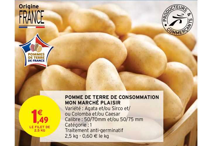 pomme de terre de consommation mon marché plaisir