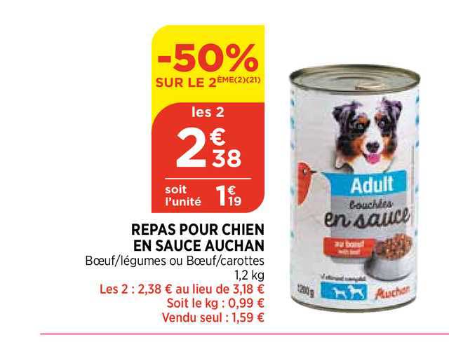 Repas Pour Chien En Sauce Auchan