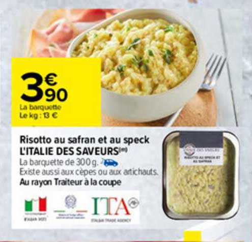 risotto au safran et au speck l'italie des saveurs