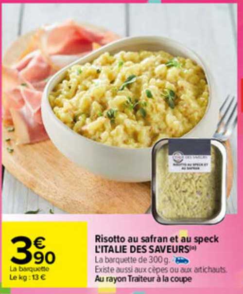 Risotto Au Safran Et Au Speck L'italie Des Saveurs