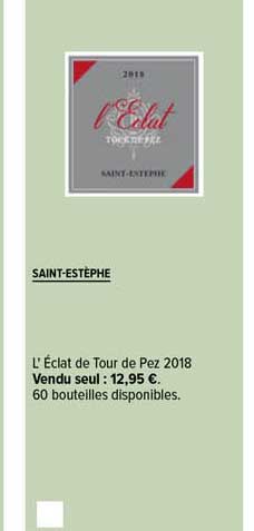 saint-estèphe l'éclat de tour de pez 2018